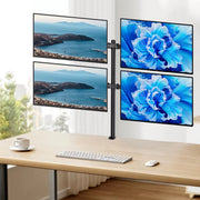 Monitor arm Quattro - Voor 4 schermen - Beugel - Voor kantoor en werkplek - Verstelbare bureausteun voor 4 schermen (10-27 inch) - Met universele basis