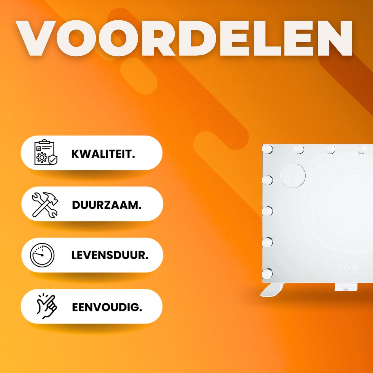 Make-upspiegel met Verlichting - Verlichte spiegel - Mirror - 14 Dimbare LED-lampen - voor Kleedkamer & Slaapkamer