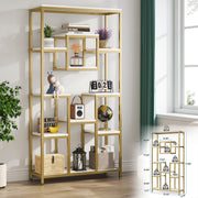 Boekenkast Dubai - Goud - Met 5 Lagen - Marmerlook - Voor Woonkamer, Slaapkamer of Kantoor