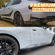 Zijrokken Extension Lip - Voor BMW 2 Serie G42 (2022-2024)- M Performance Stijl - Glanzend Zwart - Auto accessoires