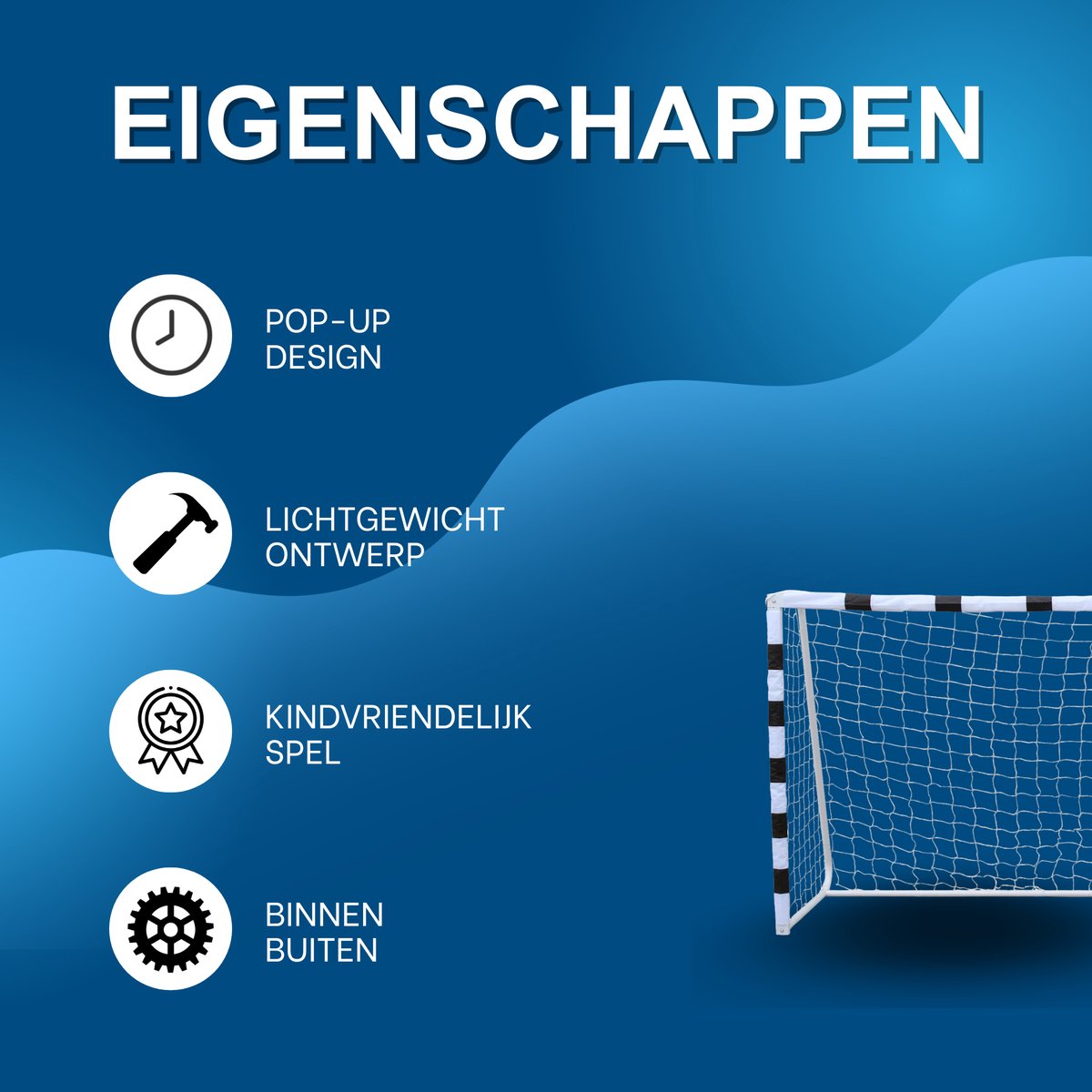 Opvouwbaar Voetbaldoel - Voetbalgoal - Voor Kinderen - Buitenspeelgoed - 305 X 201 cm - Zwart