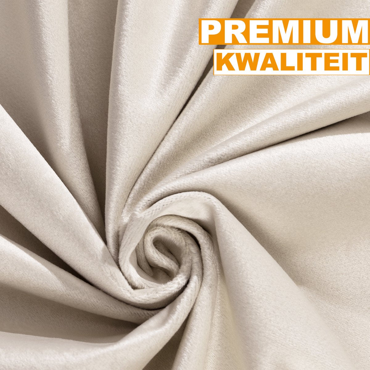 Happyment Gordijnen set Vida 2 stuks - Beige 140x225cm - Verduisterend - met Plooiband - Fluweel Isolerend