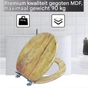 WC-bril - Toiletbril – Voor Toilet & Badkamer – Soft-Close - Houtlook