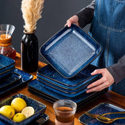 Crystal Ontbijtborden - Dinerborden - 4 persoons - 16 delig - Blauw Keramisch - Ontbijtborden