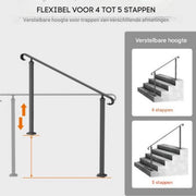Trapleuning - Trapleuning Houders 48 cm - Antislip Handgreep - Ijzer - Voor Binnen/Buiten Gebruik