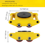Happyment Transportwielen - Professioneel - Machineverhuizer - 1 Stuk - 360° Rotatie - 6T draaggewicht