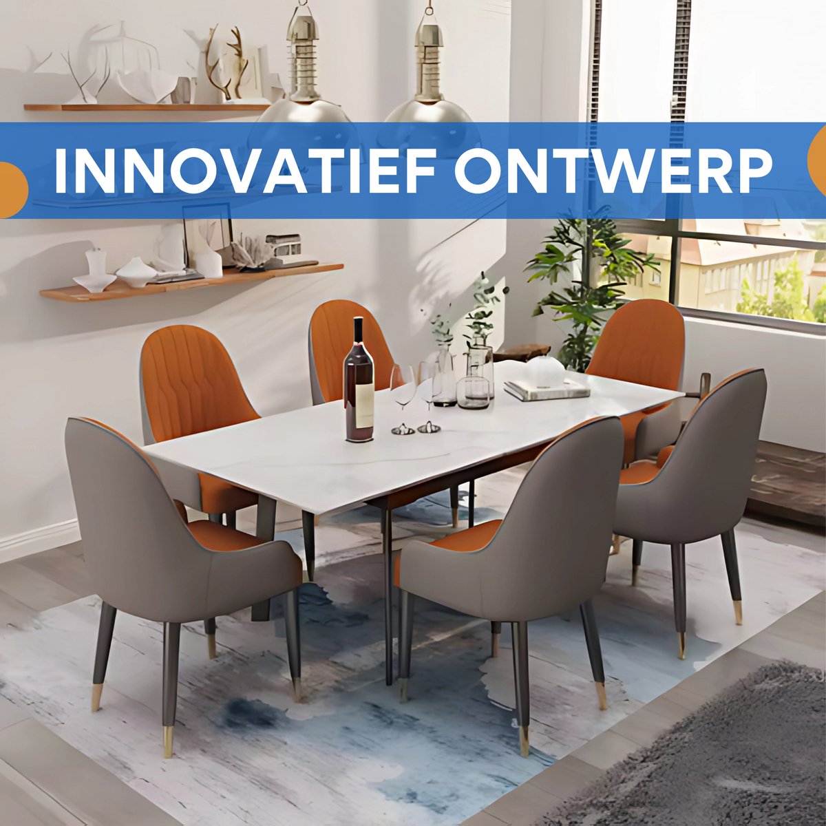 Eettafel Zenia - 4 tot 8 personen - Glossy jade - Uitschuifbaar - 130-160cm - Rechthoekig