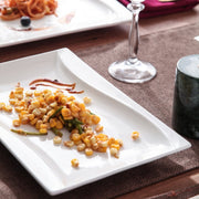 Lavish Bordenset – Snackschotel – 2 delig – Wit Keramisch – Ontbijtborden – Lange Borden