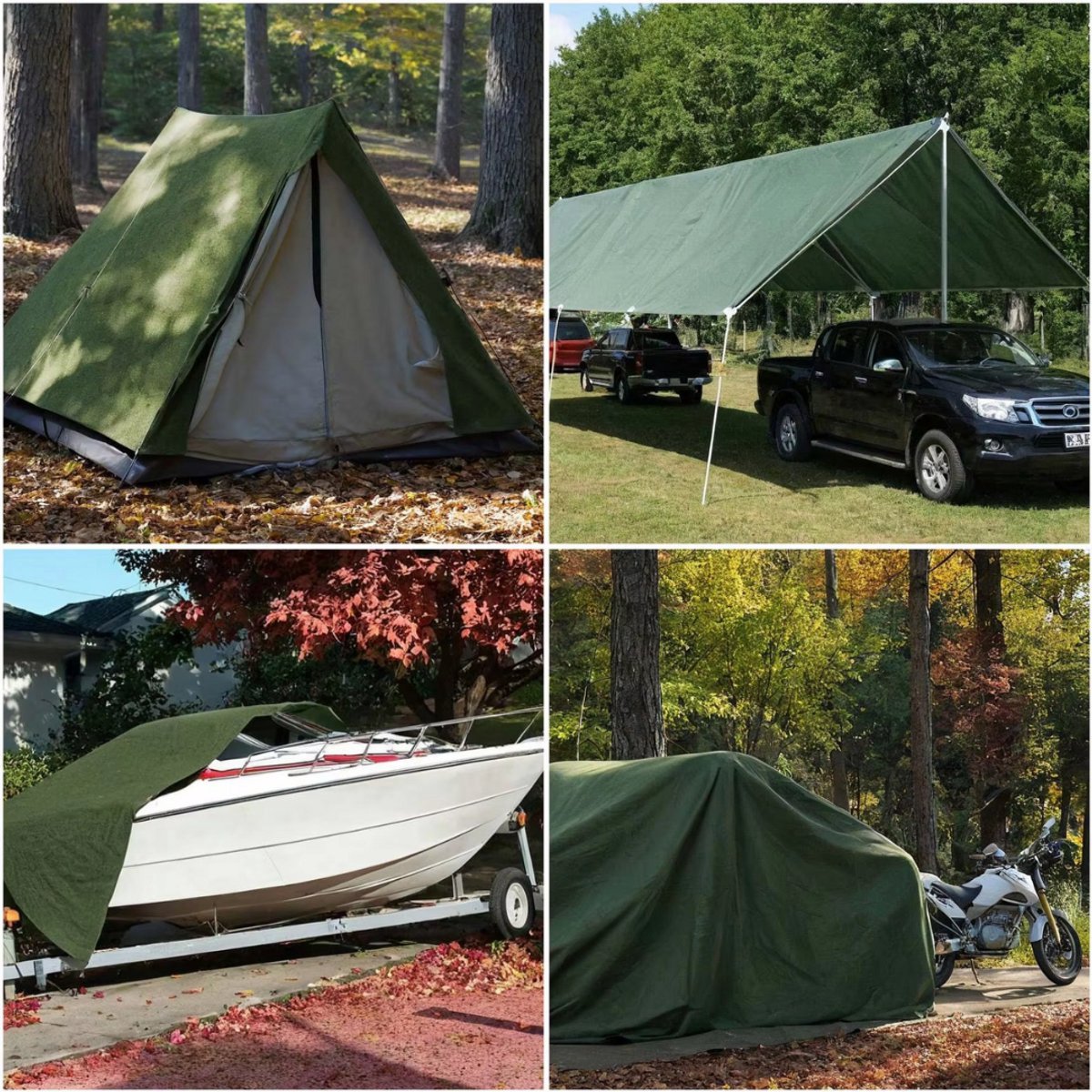Dekzeil Tavien - 300x300cm - Waterdicht - Voor Luifel, Tent, Auto, Boot & Dak - Zwaar - Camping & Bescherming - Groen - Bouwzeil - Afdekzeil - Beschermhoes
