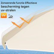 Ronde Parasol - Voor Balkon, Strand of Tuin - Verstelbaar & 45° Kantelbaar - UV-Resistent & Waterdicht - Beige 155cm