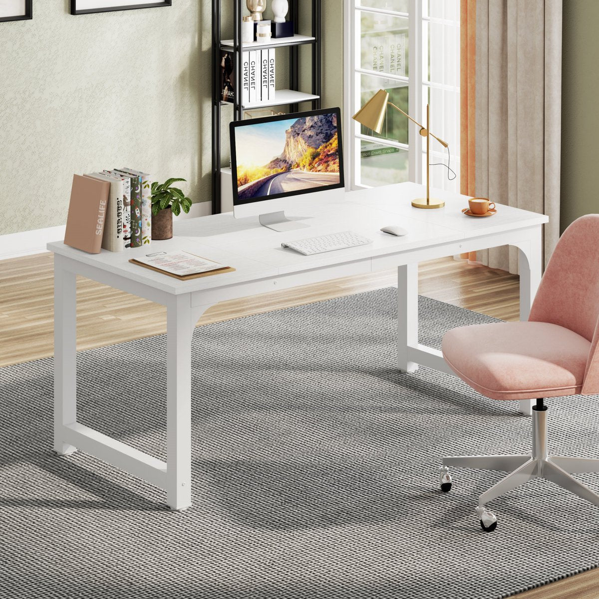 Bureau Veyra - 160cm - Wit - Computerbureau - Voor thuis of werk