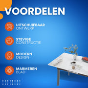 Eettafel Zenia - 4 tot 8 personen - Glossy jade - Uitschuifbaar - 130-160cm - Rechthoekig
