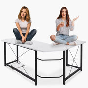 L-Vormig Thuis Bureau 167 cm - Voor Kantoor, Thuiswerk & Gaming - Stabiel Workstation - Wit