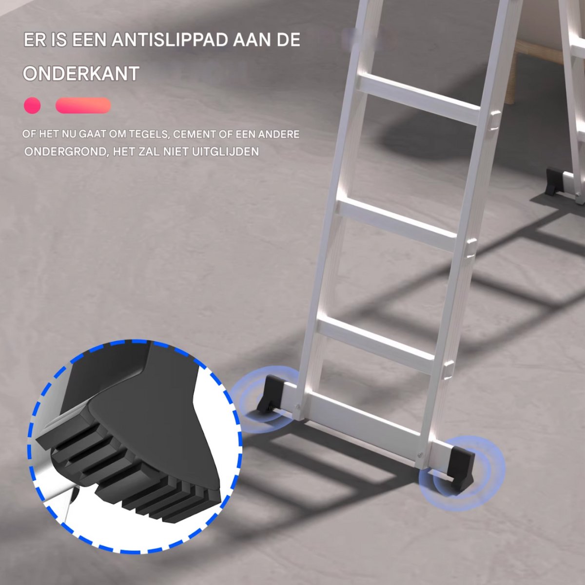 Telescopische Loft Ladder Mivo - 5M - Opvouwbare Trapladder - Uitschuifbare Aluminium Ladder - Draagbaar - EN131 - Max. Belasting 150kg/330lb