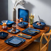 Castella Serviesset - 16 delig - 4 persoons - Blauw - Dinerborden - Bordenset - Diepe borden - Ontbijtborden - Servies - Keukenservies