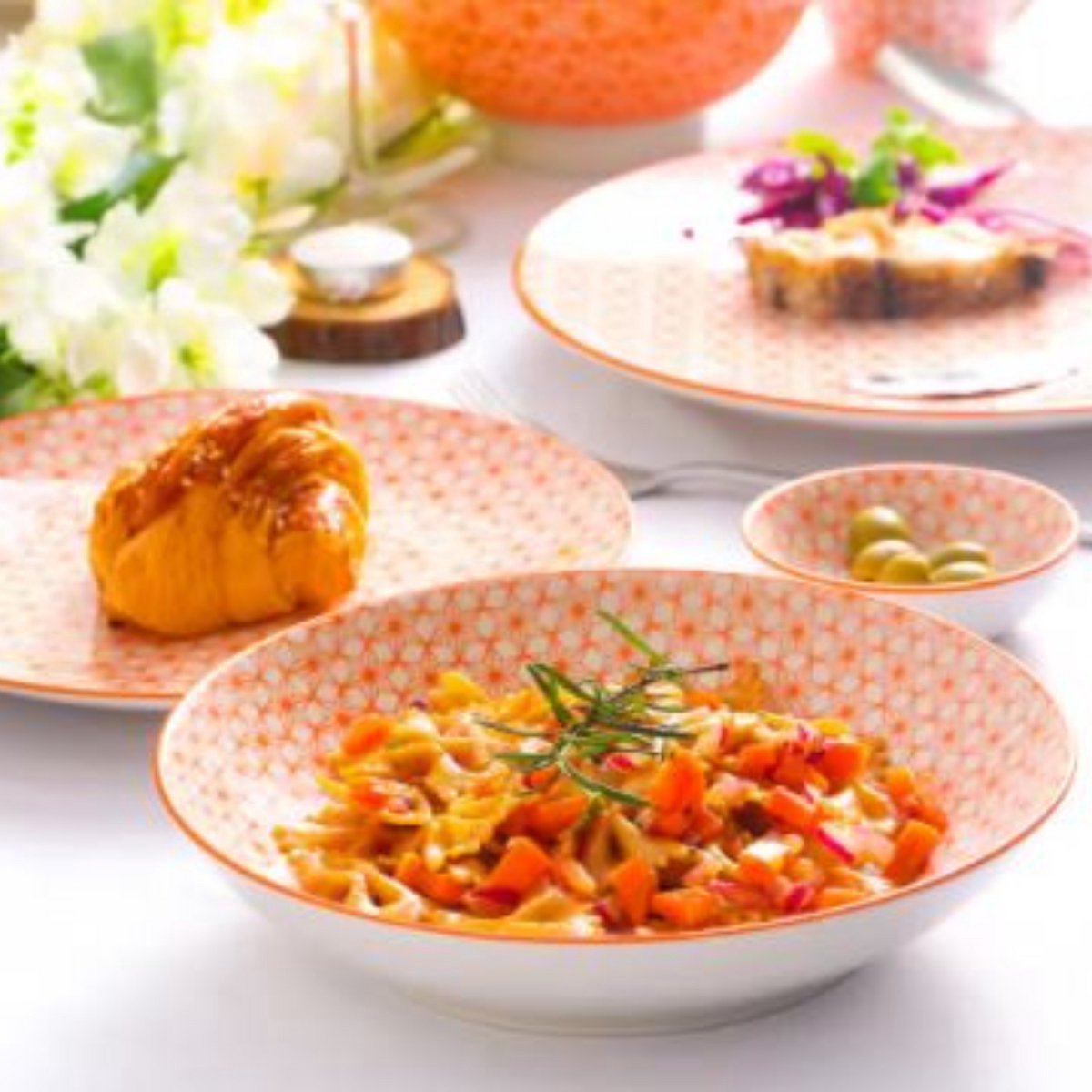 Imperial Sorella Sushi Servies - 12 delig - 4 persoons - Kleurrijk - Dinerborden - Bordenset - Diepe borden - Ontbijtborden - Servies - Keukenservies - Luxe design - Tafelstijl