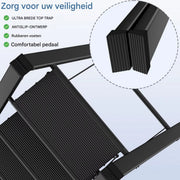 Lichtgewicht Aluminium Vouwladder -4-treden - Keukentrap - Huishoudtrap - Voor Huishoudelijk Gebruik & Veilig Opstappen - Brede Stappen & Draagbaar Ontwerp - Slank & Inklapbaar