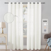 Gordijnen Lulu - Lichtdoorlatend - Met ringen - 140x213cm - Voor woonkamer & slaapkamer - Wit