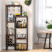 Wijnrek voor 20 flessen - Wijnkast - 9 lagen - Barkast - Glazenhouder - Bar, keuken of woonkamer