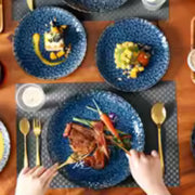 Prestigious Bordenset – 6 persoons – 12 delig – Blauw Keramisch – Dinerborden – Ontbijtborden