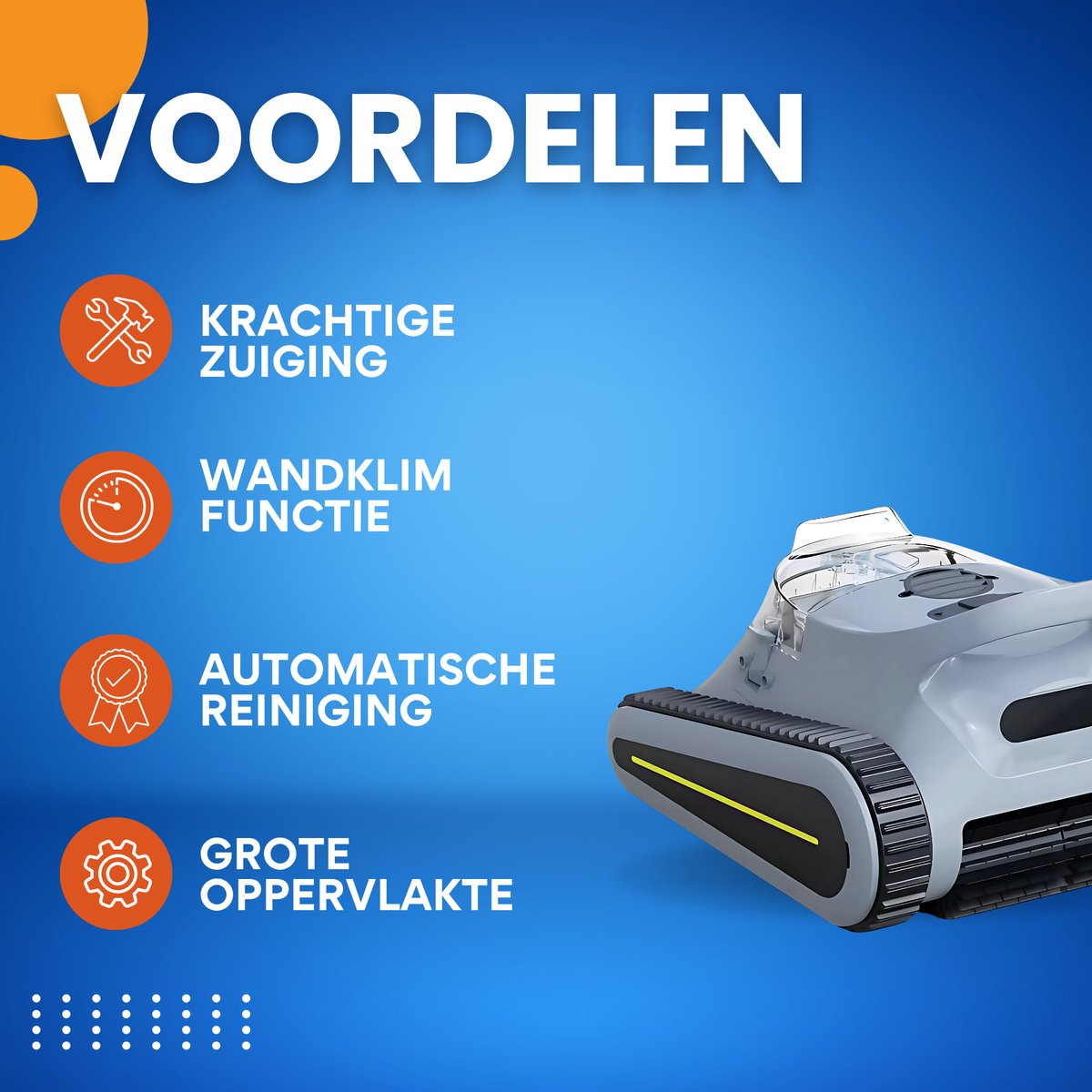 Robotic Zwembadstofzuiger - Zwembadrobot - Voor Muren en Vloeren tot 2200 sq.ft - 45.000 Pa Krachtige Zuigkracht & Wandklimfunctie - Seauto Crab Pro