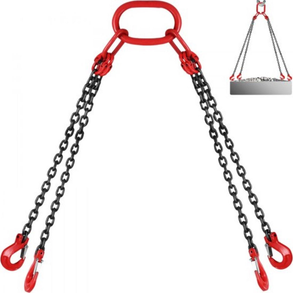 Hijskraan takel - Lier Kettingstrop - 5' Quad Poten Tackle - 5 Ton Capaciteit - Gelegeerd Staal Verstelbaar
