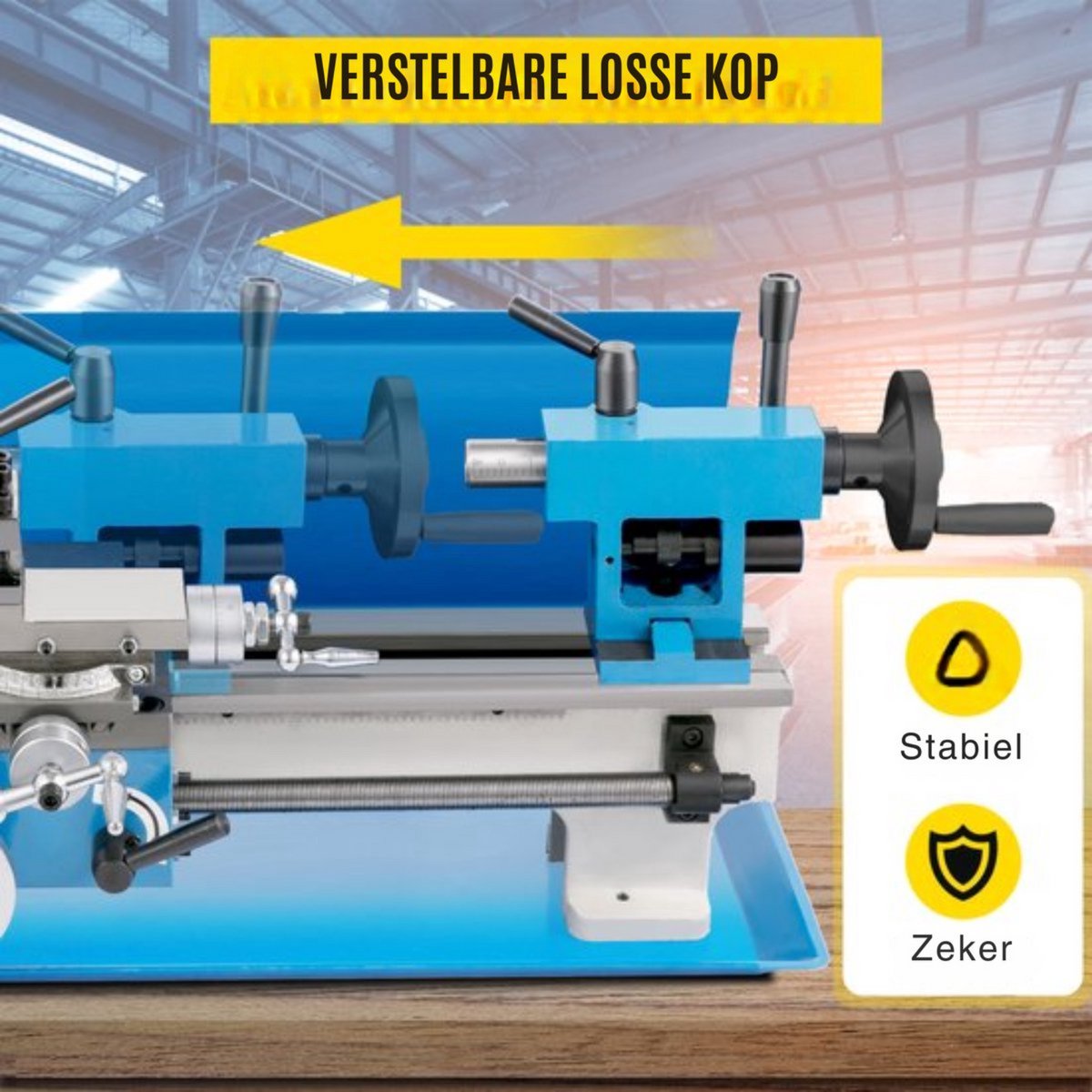 Draaibank PRO - Precisie Metaaldraaibank - 180x350mm Draaibank voor metaal