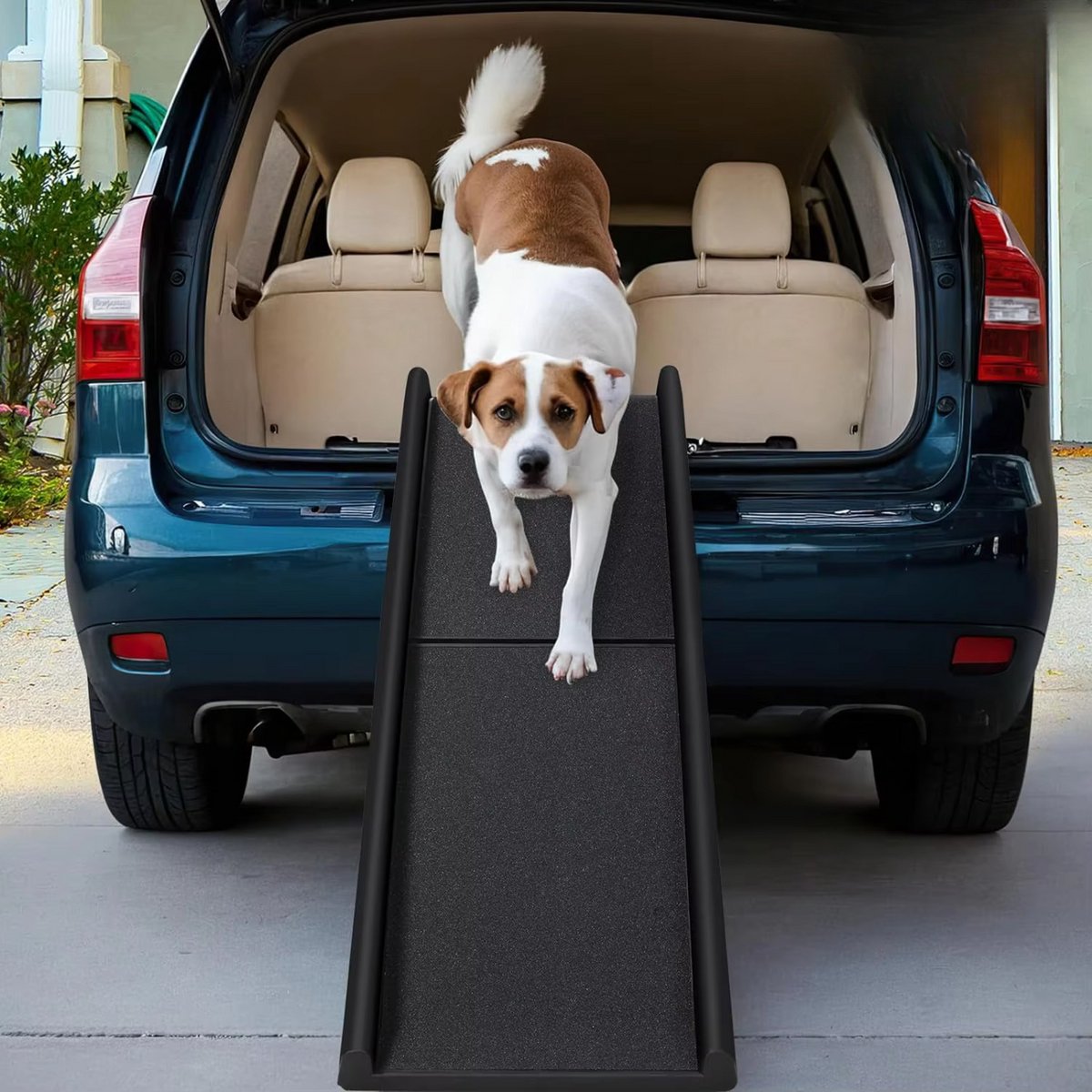 Opvouwbare loopplank - Hondentrap voor honden - Hondenloopplank - Draagbaar voor Honden tot 90 kg - Inklapbaar - Voor Auto's, Vrachtwagens en SUV's - 156cm - Zwart