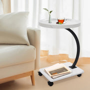Bijzettafel- Voor Woonkamer / Sofa - C-vormige - Wit