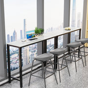Bartafel Milano - 120cm - Voor binnen - Keuken en woonkamer - Marmer look - 4 to 6 personen - Wit grijs