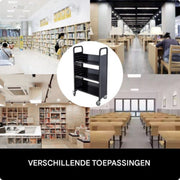 Boekenkar - Boekenkast - 128.2x35x128.2cm - Ideaal Voor Boekentrolley