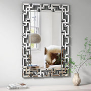 Moderne wandspiegel - Woonkamer & slaapkamer - Rechthoek - Zilver - 100x70CM