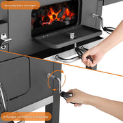 Barbecuewagen Tavien - Houtskoolbarbecue - BBQ - Smoker XXL - Houtskoolgrill - Met Wielen, Roestvrijstalen Handgreep - Perfect voor Buitenterras, Tuin en Achtertuin