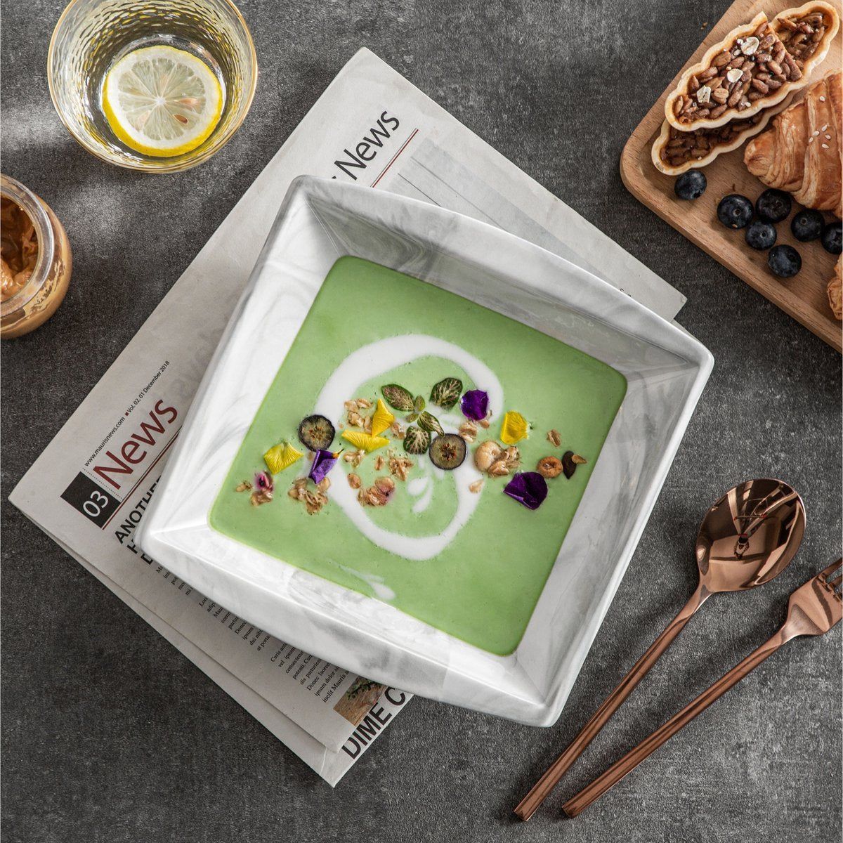 Splendid Ontbijtborden – Dinerborden – 12 delig – Marmerlook Keramisch – Breakfast Plates – Perfect voor diner