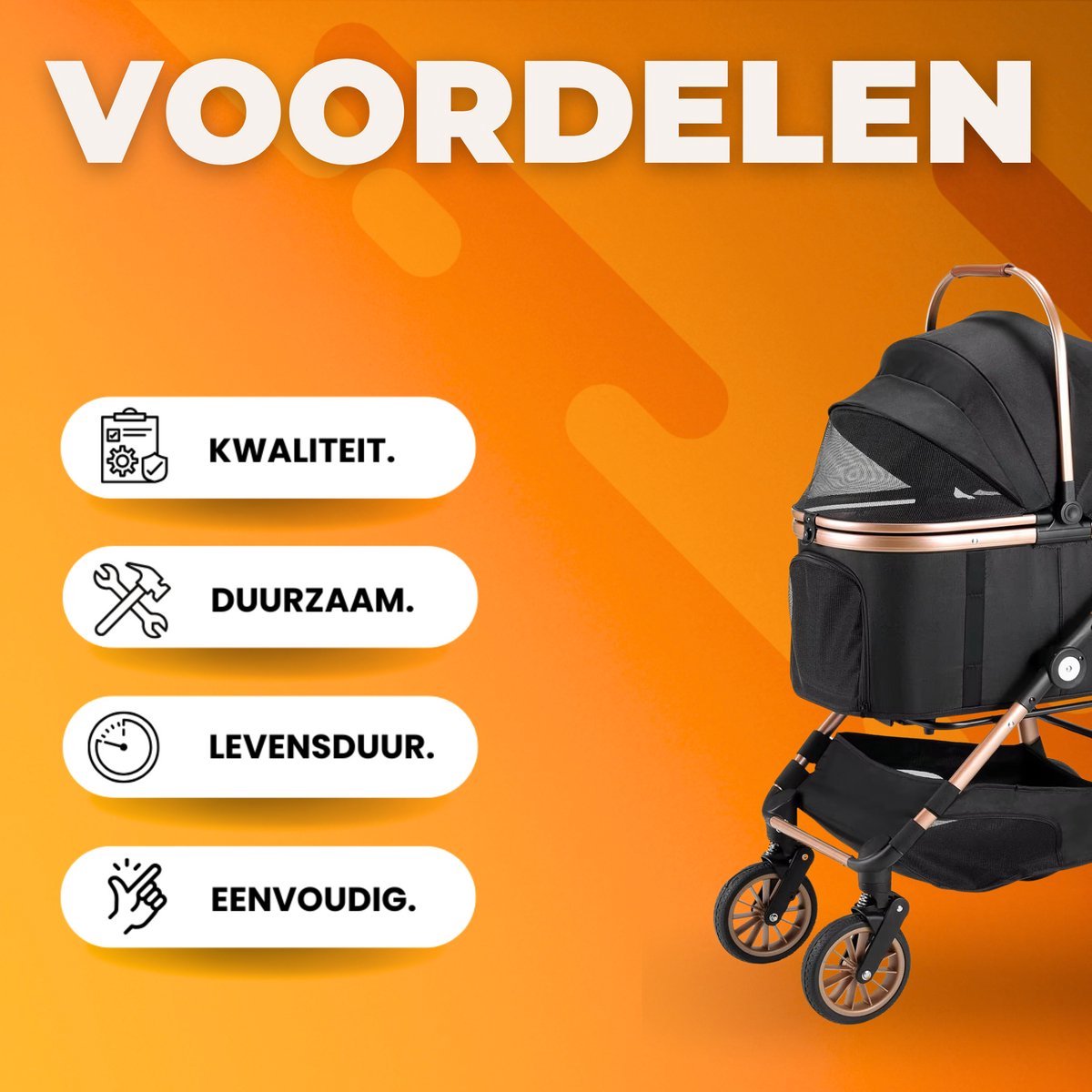 2-in-1 Hondenbuggy Fioren - Huisdieren wandelwagen - Reiswagen Hond - Comfort - Voor Honden en Katten - Opvouwbare Huisdierwagen met 360° Wielen - Met boodschappenmand - Hondenbox met Autobevestiging - Max. Belastbaarheid 25kg