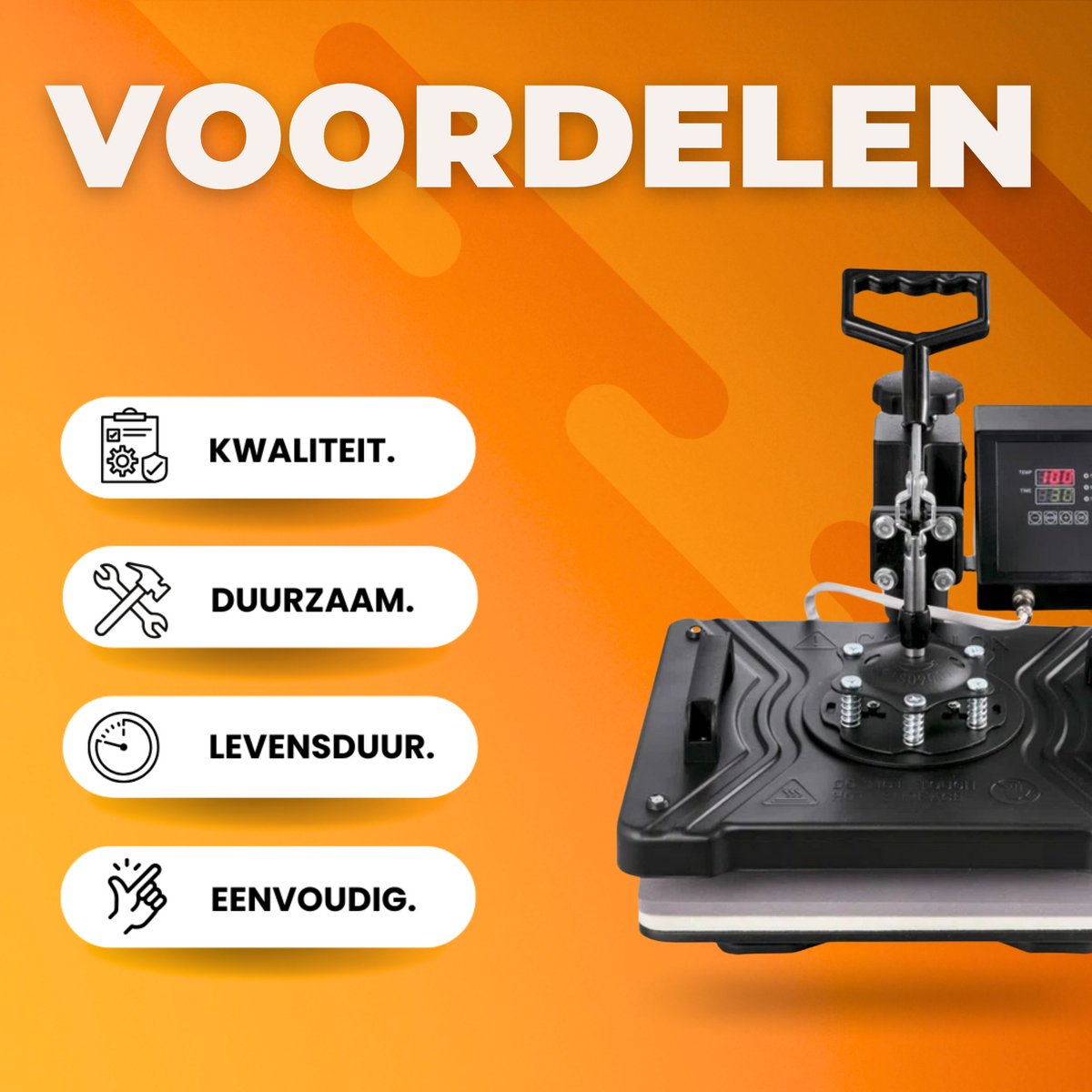 Warmte persmachine - 5 in1 - Hittepers - T-shirt - Transferpers voor Bedrukking - Stalen frame