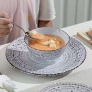 Grandiose Bordenset – 4 persoons – 16 delig – Wit/blauw Keramisch – Eetborden – Breakfast Plates