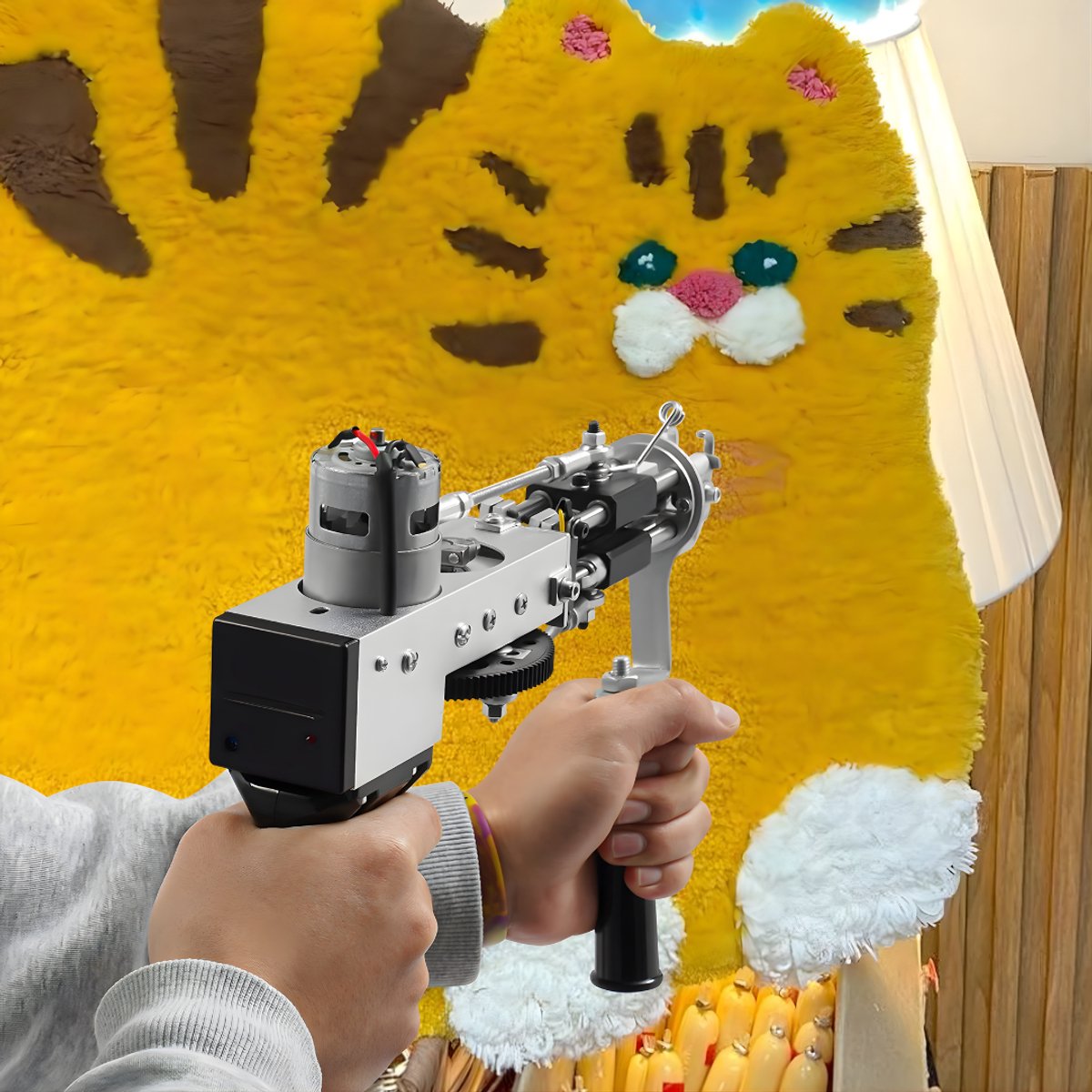 Tufting gun - Tuftpistool - Borduurmachine - Tapijtweven - Voor het maken van tapijten - Voor efficiënt en nauwkeurig werk - Metaal / Kunststof - Zwart