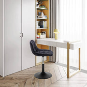 Barkruk Witta Industrial Zwart - Barkrukken set van 1 - Barstoel Kruk - Barstoelen met rugleuning - Keukenstoel - In hoogte verstelbaar - Velvet