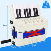 Accordeon voor Kinderen 17 Toetsen - Muziekspeelgoed - 8 Bas, Geschikt voor Beginners en Volwassenen - Educatief Muziekinstrument voor Jongens en Meisjes