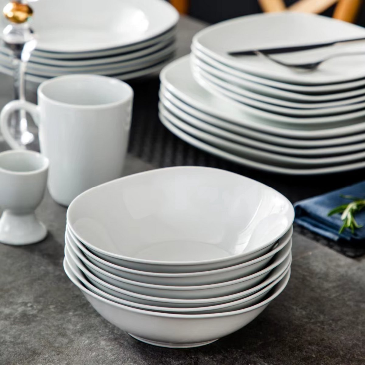 Exquisite Dinerborden - Dinerborden - 20 delig- 4 persoons - Wit Keramisch - Breakfast Plates