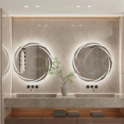 Ronde Badkamerspiegel Nero Fioren - Met verlichting - 60cm - Voor Badkamer, Make-up & Wandmontage - Dimbaar licht