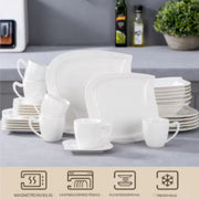 Elite Dinerborden – Serviesset – 6 persoons – 30 delig – Wit Keramisch – Breakfast Plates – Kleurrijke presentatie