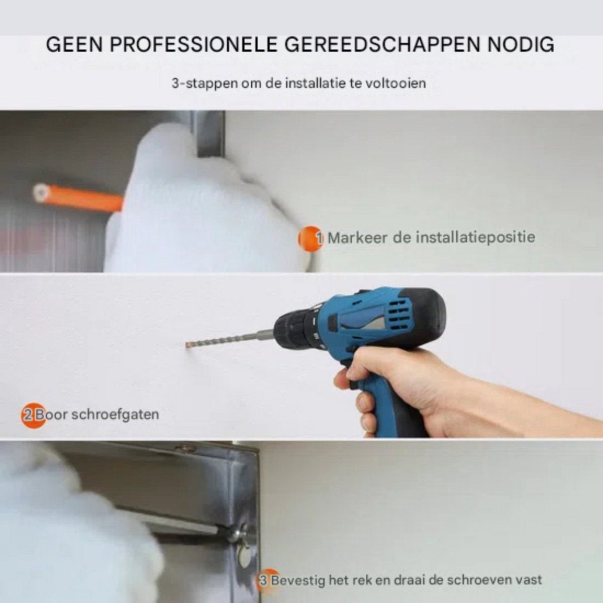 Kruidenrek RVS - Ophangbaar - Voor kruidenpotjes - Kruidenrekken - Wandrek keuken - 113KG - Wandmontage