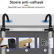 Telescopische Ladder 3,2M - Aluminium Uitschuifbare Vouwladder - Lichtgewicht & Stevig - 150KG Belastbaar - Ideaal Voor Binnen & Buiten