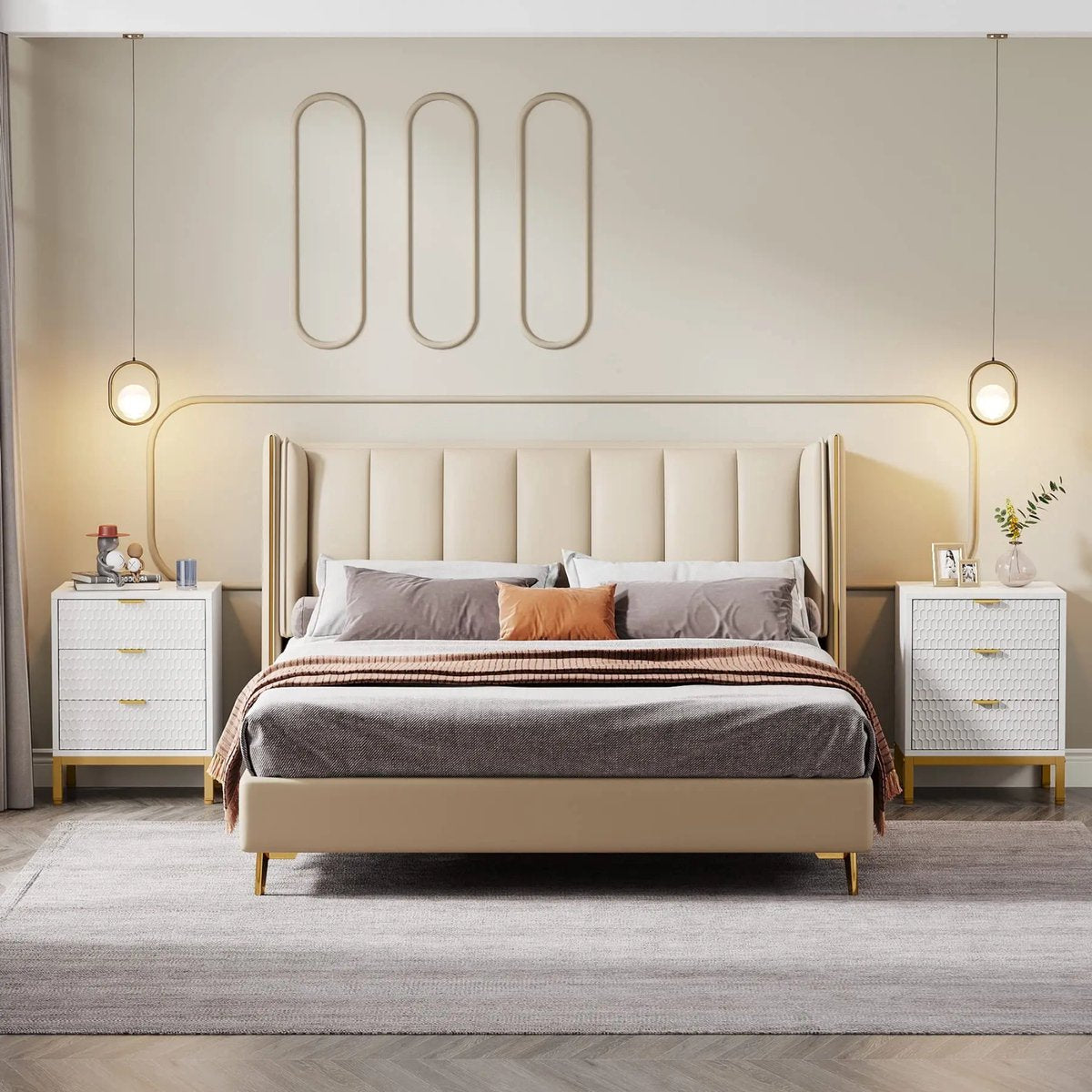 Nachtkastje - Bijzettafel - Voor slaapkamer - met opbergruimte - Wit - 65,5 cm hoog × 50 cm breed × 40 cm diep