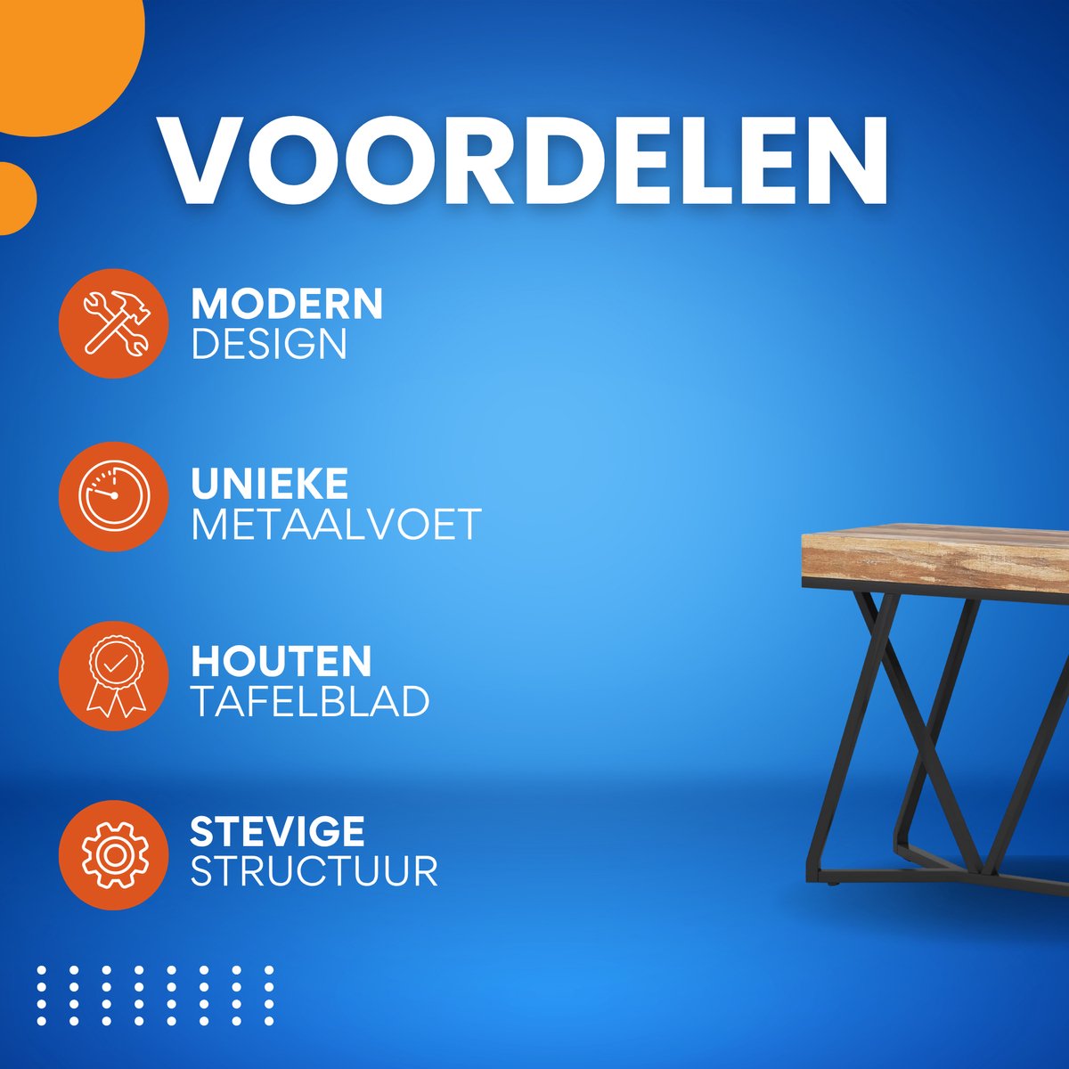 Wandtafel -Haltafel - Dressiortafel - Bijzettafel - Sidetable - Beige/Hout