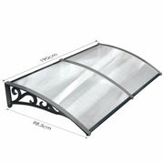 Deur- en Raam Regenhoes - Deurluifel - Overkapping - Moderne Polycarbonaat Zonnescherm en Deurluifel voor Voordeur en Buitenterras - 270x98.5 cm Zwart