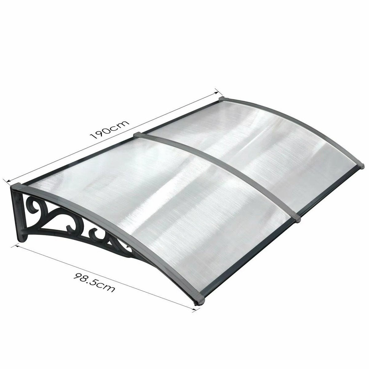 Deur- en Raam Regenhoes - Deurluifel - Overkapping - Moderne Polycarbonaat Zonnescherm en Deurluifel voor Voordeur en Buitenterras - 270x98.5 cm Zwart