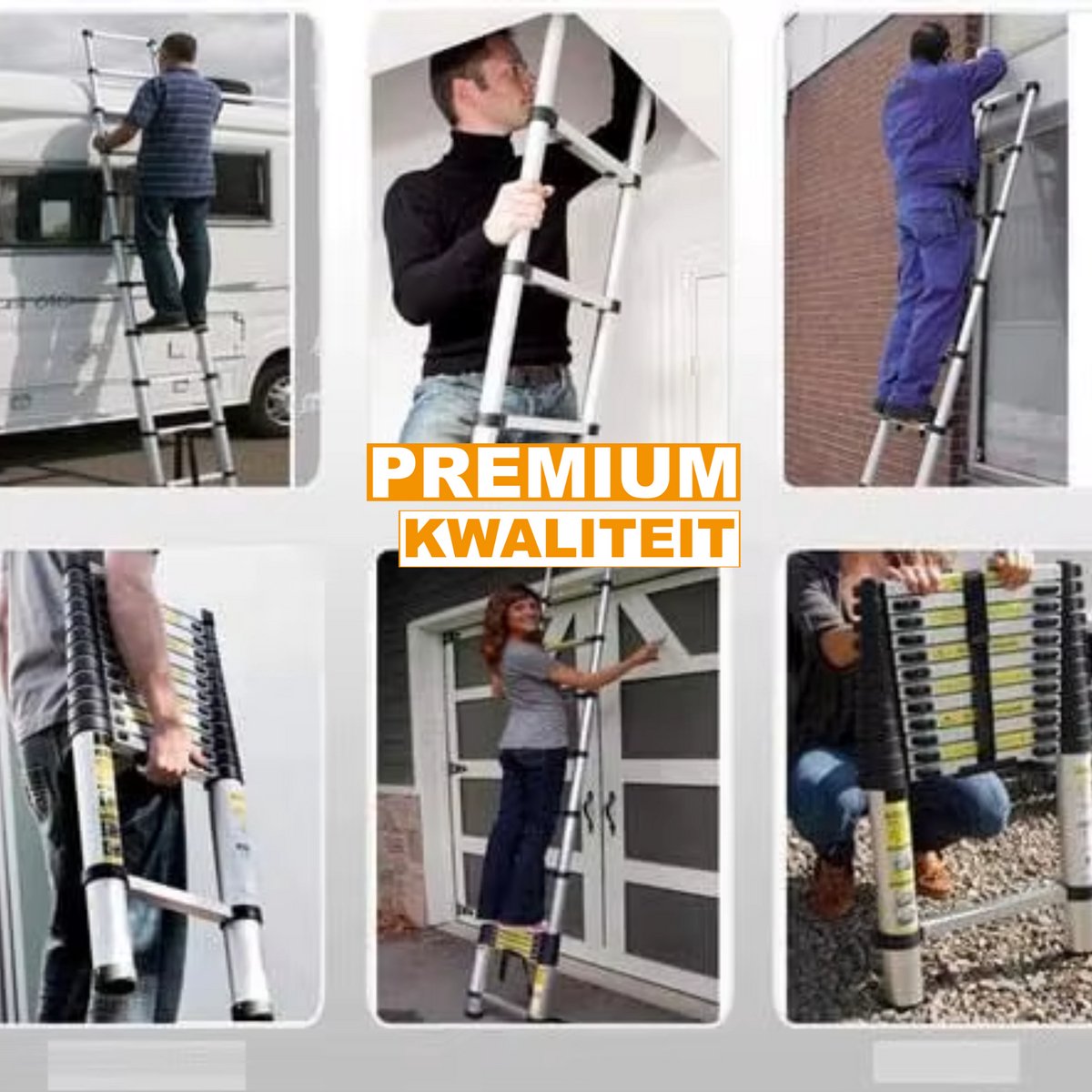 Telescopische Loft Ladder - 440CM - Opvouwbare Trapladder - Uitschuifbare Aluminium Ladder - Draagbaar - EN131 - Max. Belasting 150kg/330lb